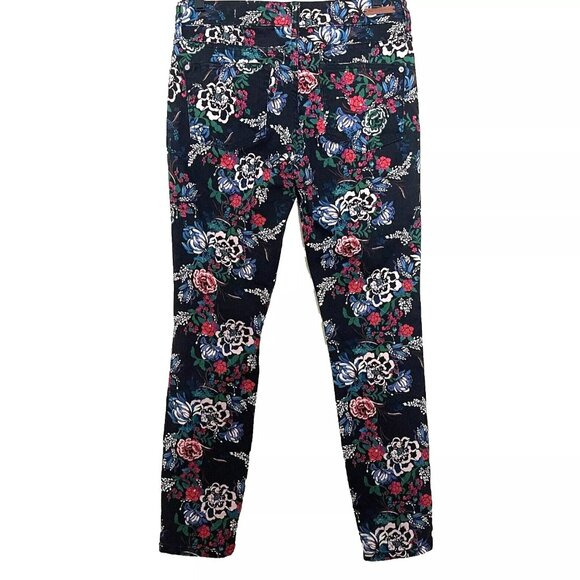 Anthropologie Pilcro Floral Mid Rise Skinny Jeans 27 Stretch Denim Cottagecore - Picture 3 of 10